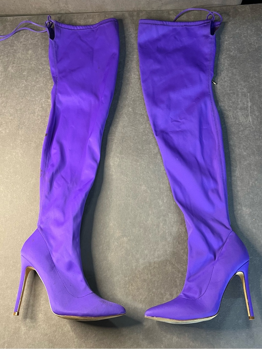 Women's Over-the-Knee Stiletto Boots in Vibrant Purple